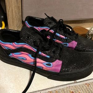 Black sparkly vans